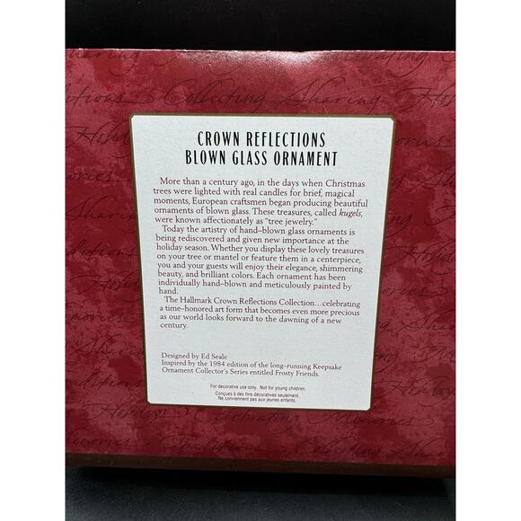 Brand New 2000 Frosty Friends Hallmark Ornament Blown Glass Set of 2 Rare -25D - Picture 6 of 8